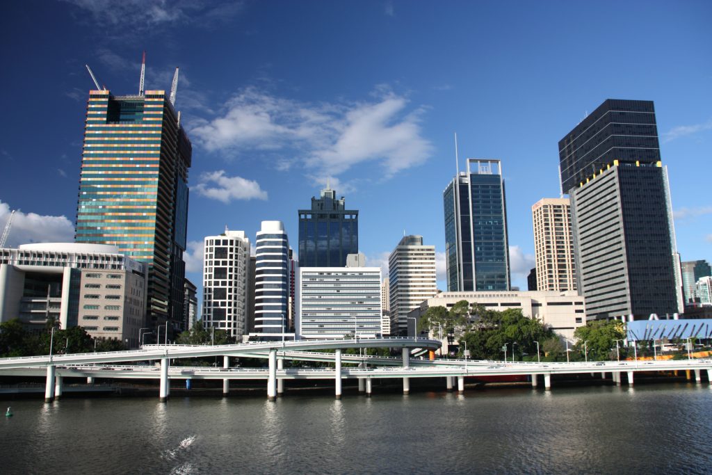 Brisbane, Queensland. Beautiful city and the river. Australia summer.